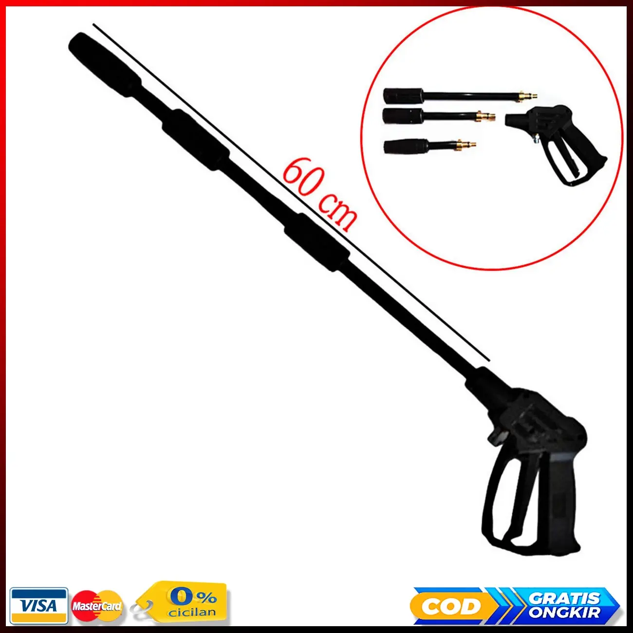 [cuci gudang] Water Gun Jet Cleaner Patah 3 Kepala Semprotan Mesin Steam Ready Selang Car