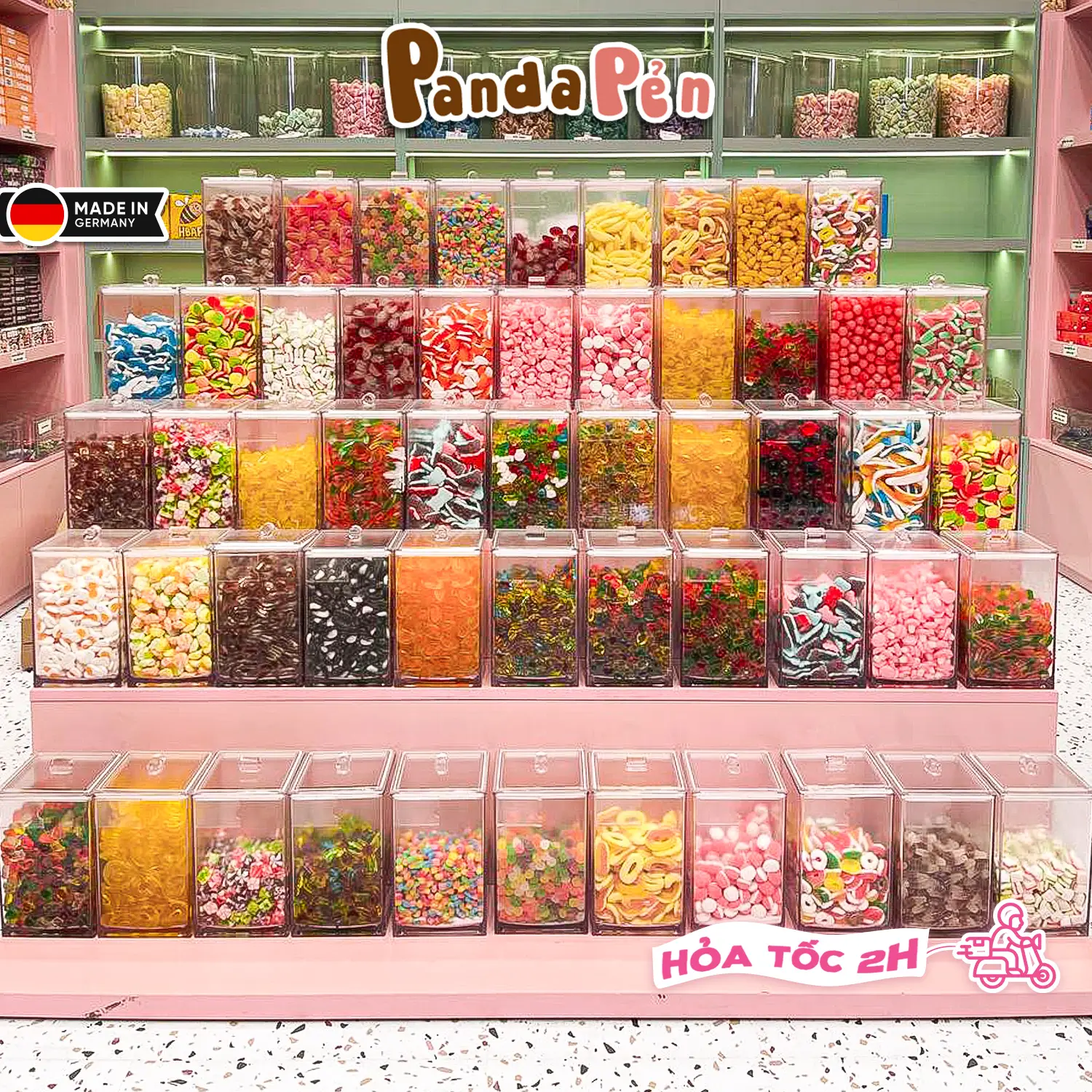 [ Đặt từ 300Gr - Khách TỰ MIX Kẹo ], [ Mỗi phân loại = 50GR ], Kẹo dẻo ăn vặt Panda Pẻn, Thức Ăn không chảy nước kẹosáp dẻo Candy Food
