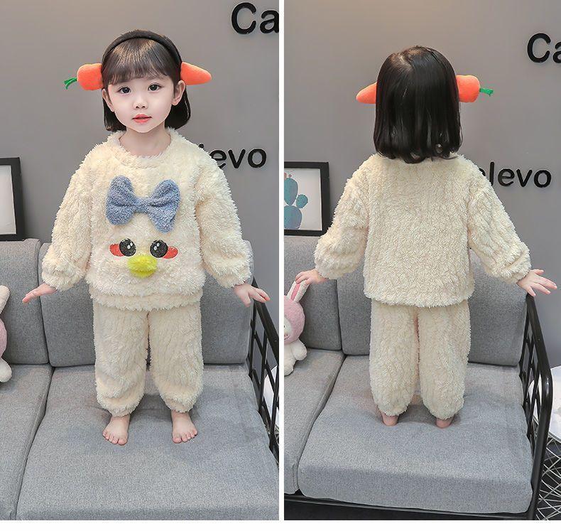 Product Introduction of Bộ Đồ Ngủ Trẻ Em, Dày Dặn Cho Mùa Thu Và Mùa Đông, Làm Bằng vải nỉ Cho Bé Gái, Thiết Kế Hoạt Hình Dễ Thương, Được Làm Bằng Lông Cừu San Hô Cho Bé Gái, Bộ Đồ Mặc Nhà 11