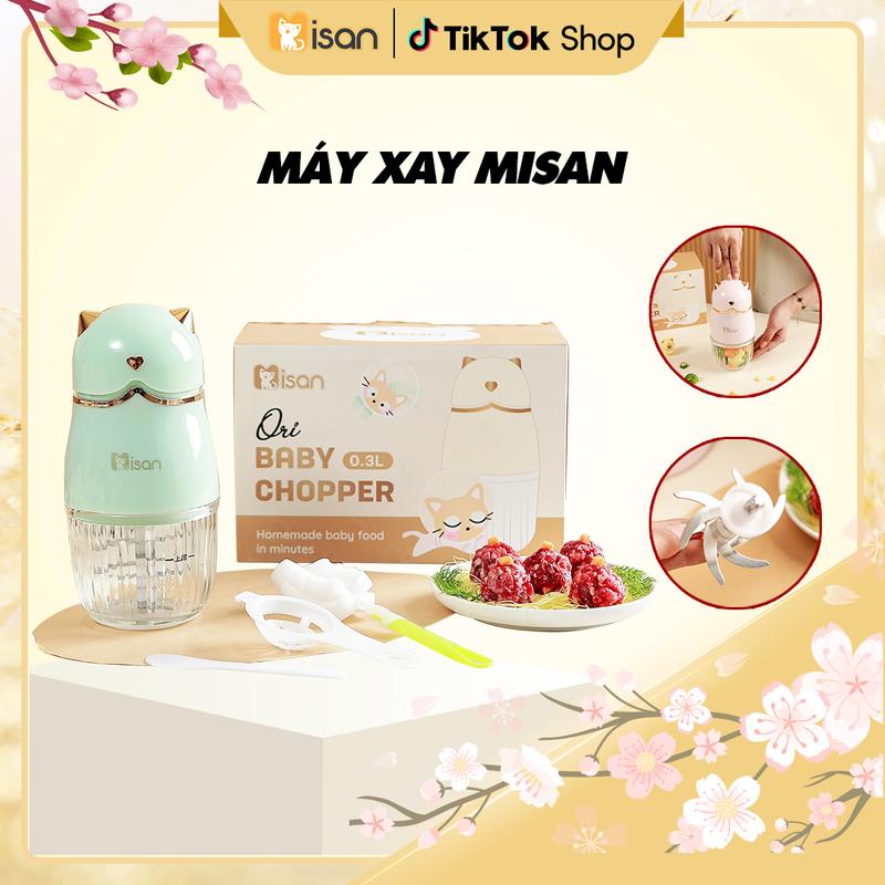 KOC 2 Máy Xay Ăn Dặm Cho Bé 8 Lưỡi Misan Dung Tích 300ml Hình Mèo Ngộ Nghĩnh Bảo Hành 18 Tháng