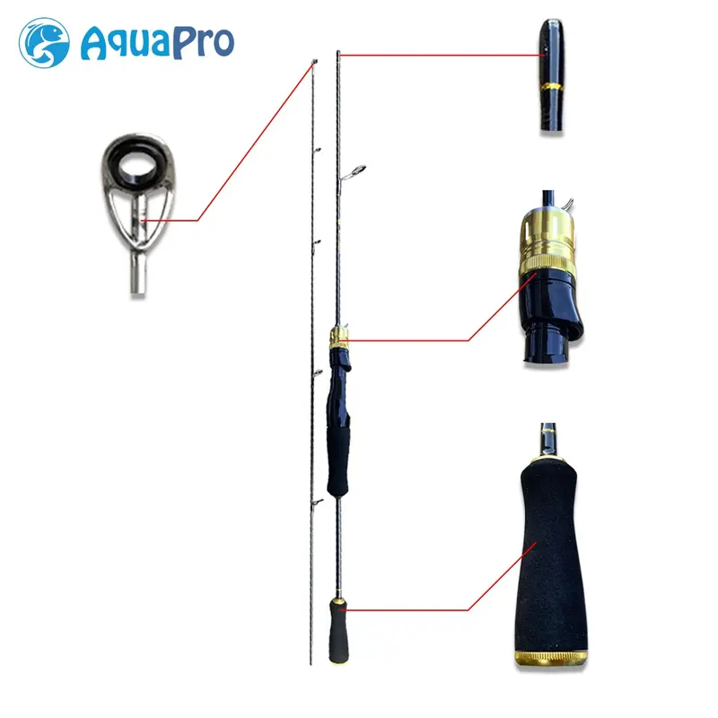Aquapro - Joran Pancing Ikan Dengan Model Joran UL Level Dasar Ultra-light Spinning & Baitcasting quality Fishing Rod 1.50M, 1.65M, 1.80M Solid Karbon Padat Tiang Ultralight Tindakan Cepat Spinning Casting Fishing Rod 7