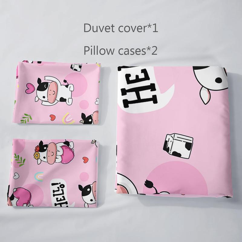 Product Introduction of Cartoon 3 Piece Bedding Set CIN-namoroll Dog Comforter Set Cute 3 Size  Duvet Cover Sets Soft Girls Bedding Set Kids Bedroom Gifts,1 Duvet Cover with 2 Pillowcases, 8