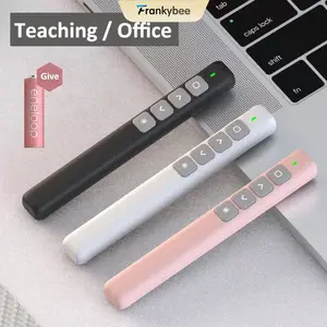 Frankybee WIRELESS PRESENTER POINTER PEN REMOTE CONTROL LASER POINTER PEN FOR PRESENTATION 2.4GHz Merah