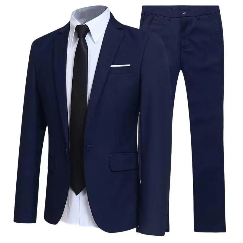 Men's Slim Fit Suit Set - Business Casual Blazer & Pants |   Wedding Groom Groomsmen Tuxedo (2-Piece) |   Office Formal & Party Wear