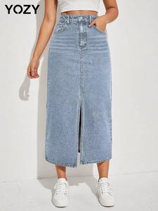 YOZY Women's Pocket Skirt, Casual Skirt for Daily Wear, Ladies Bottoms for All Seasons