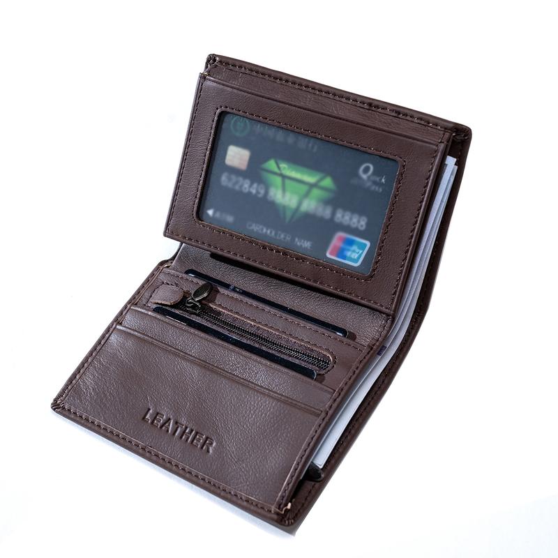 Product Introduction of New Fashion men's wallet Leather Wallets For Men Coin Purse Vertical Credit Card Holder Money Bag Outdoor Sports Bags 7