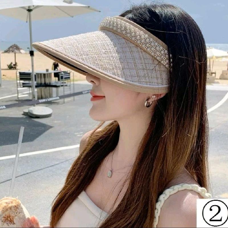 Mũ rộng vành nửa đầu thời trang chống nắng chống UV cho nữ - Women Hoa 0