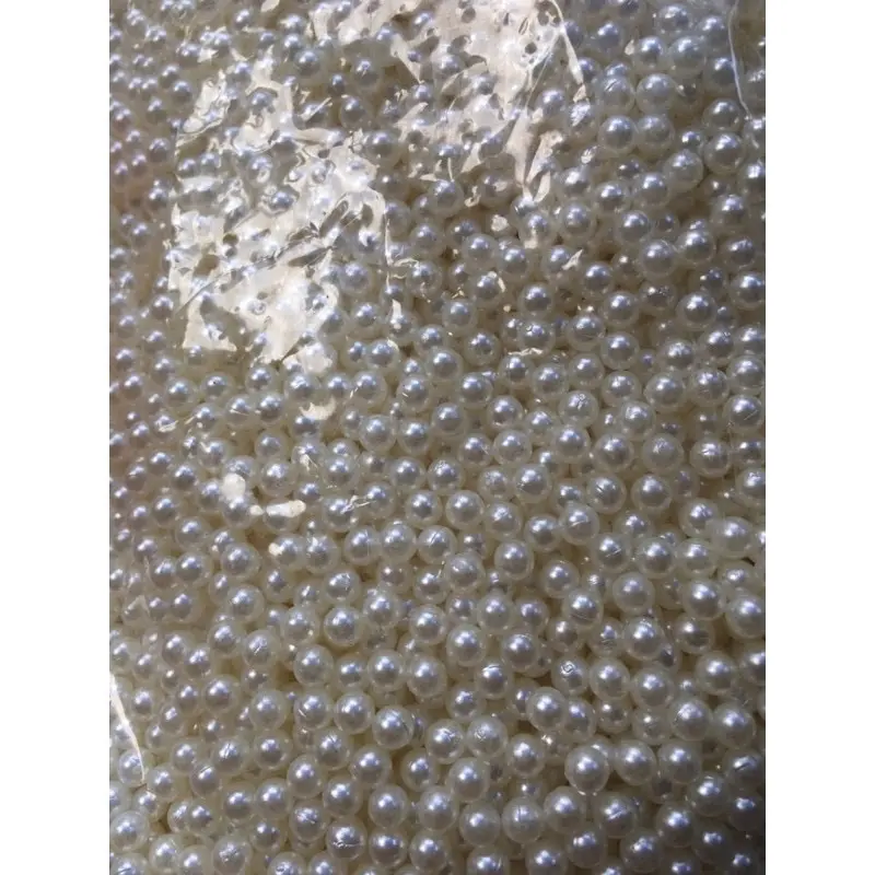 100g hạt giả ngọc không lỗ sử dụng chấu để đóng màu kem và đen 6