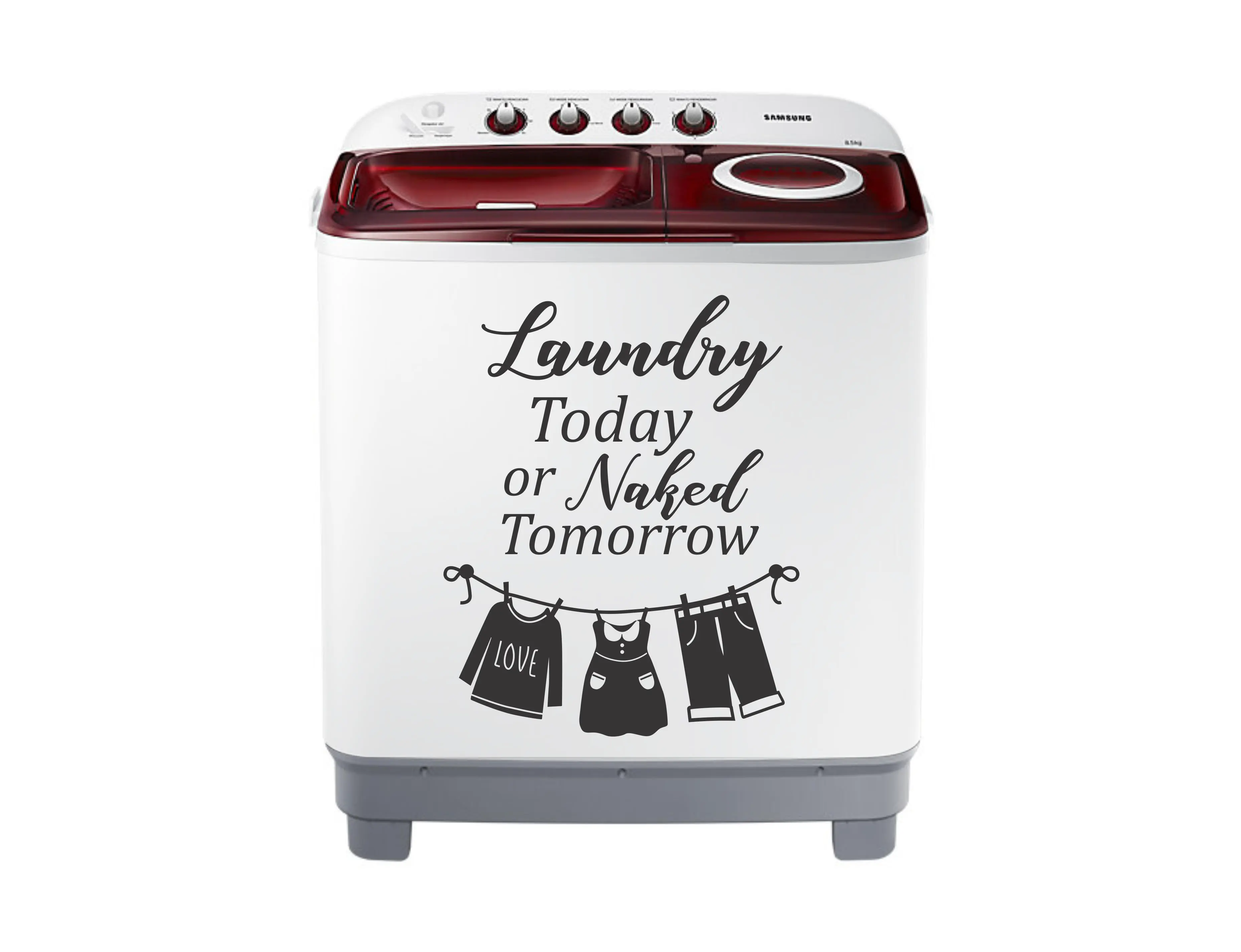 Stiker Mesin Cuci Laundry 2 Tabung