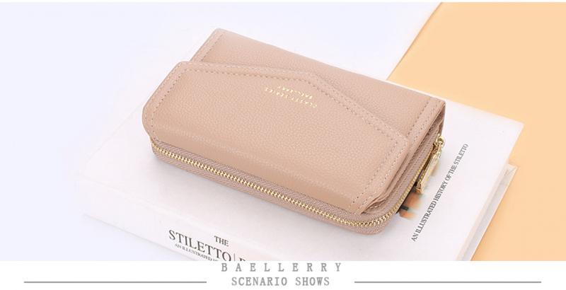 Product Introduction of Baellerry New Women's Short Wallet Korean Style Large Capacity Tri-Fold Zipper Coin Purse Litchi Pattern Women's Bag 38