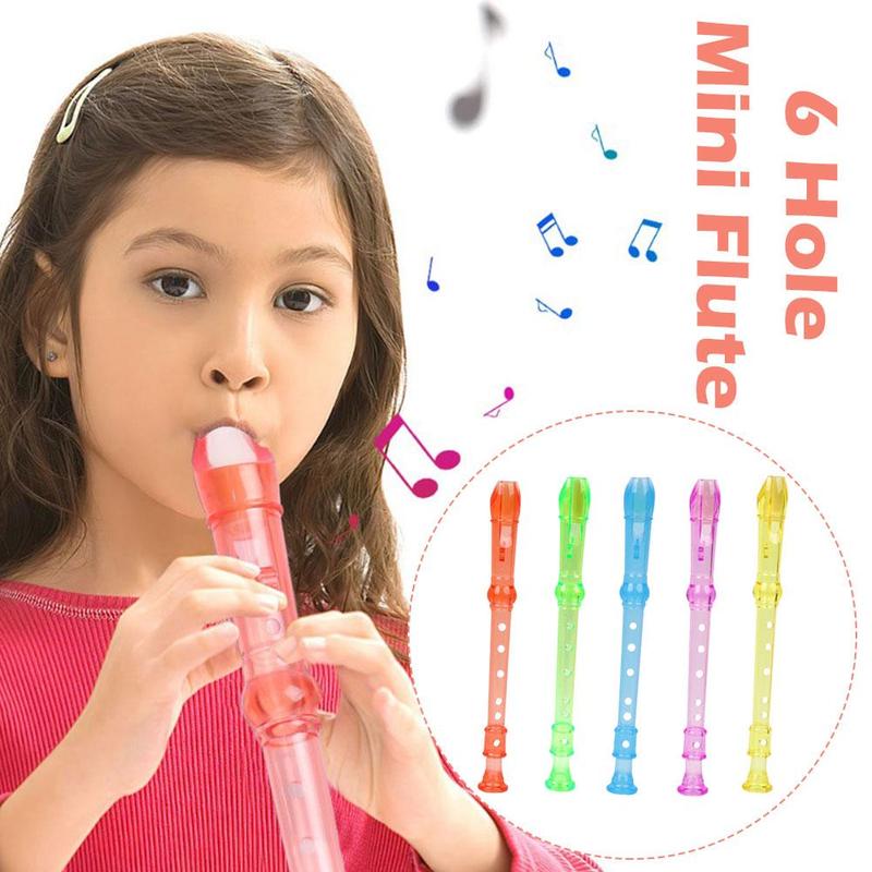 Product Introduction of 1Pcs 6 Holes Mini Harp Flute Children's Early Education Transparent Flute Small 25