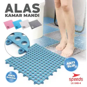 SPEEDS Karpet Anti Slip 30cmx30cm Polkadot Anti Mandi Licin Alas Kamar Bathroom 048-4