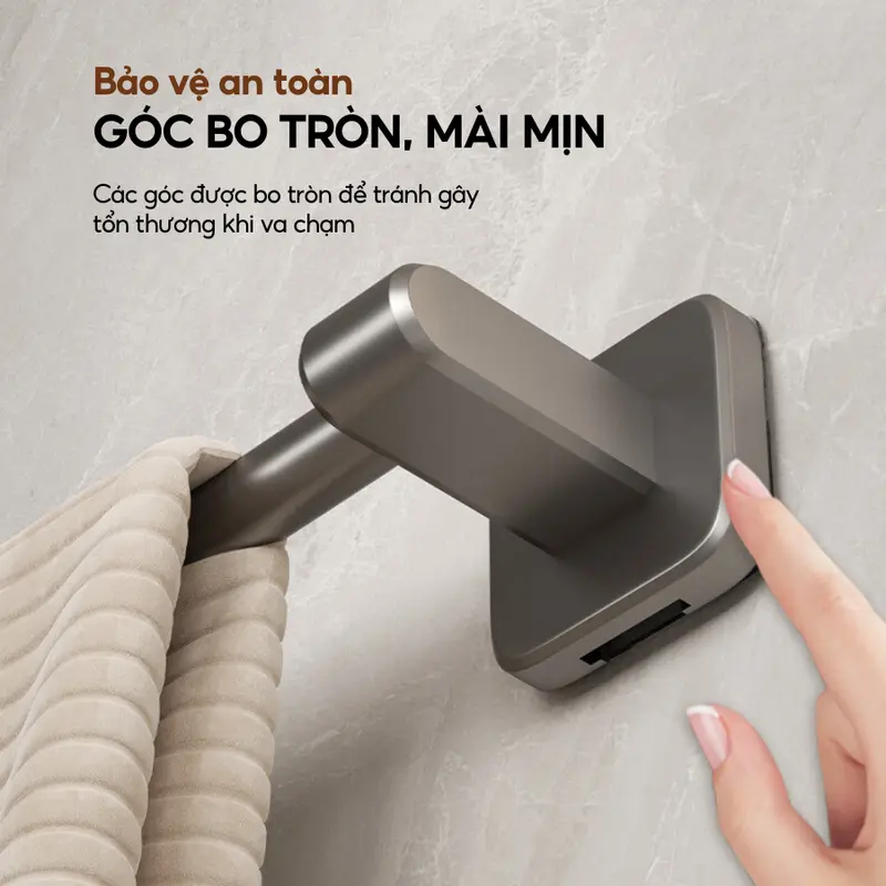Thanh treo khăn nhà tắm nhà bếp dán tường LAVAR Chịu lực 20kg kèm miếng dán dính chắc chắn 1