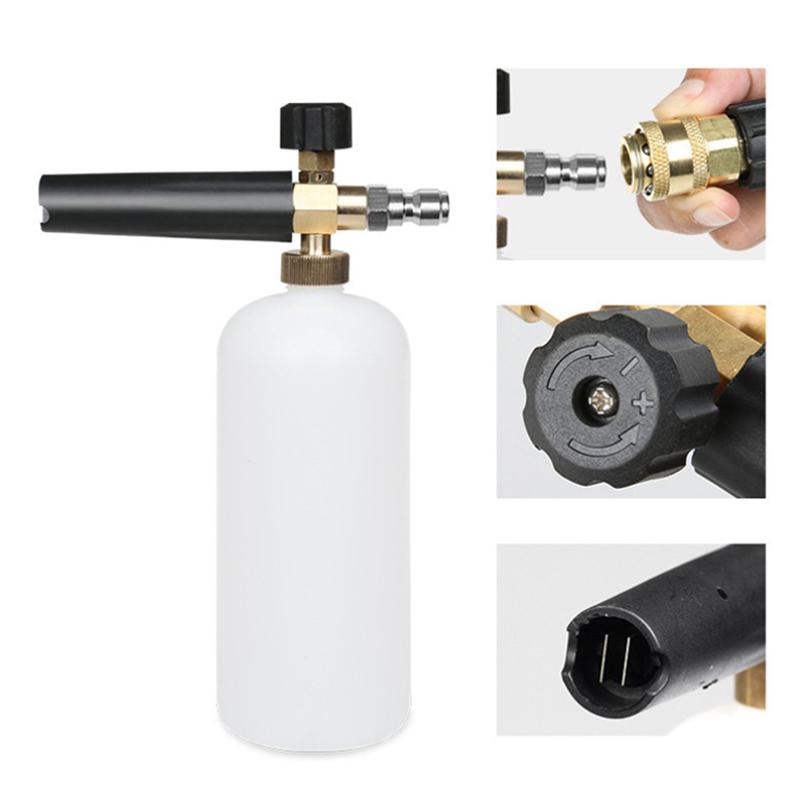 Product Introduction of High Pressure Washer Nozzle Snow Foam Lance 1/4" Quick Connect Soap Foamer Cannon Generator Car Wash Cleaning Bottle 1L 3000PSI 21