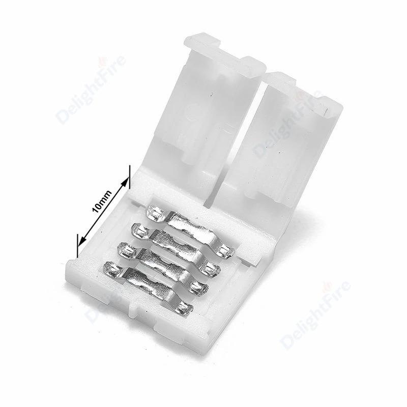 Product Introduction of 10pcs Solderless LED Strip Connector 4 pin 10mm 8mm L I Type Unwired Gapless Terminal Extension For SMD 5050 2835 LED Strip 9