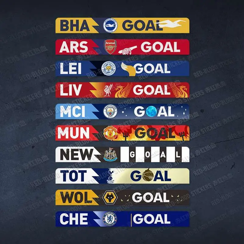 Premier League Goal Animation Car Stickers Manchester City Liverpool Arsenal Motorcycle Electric Vehicle Decoration Creative Car Stickers