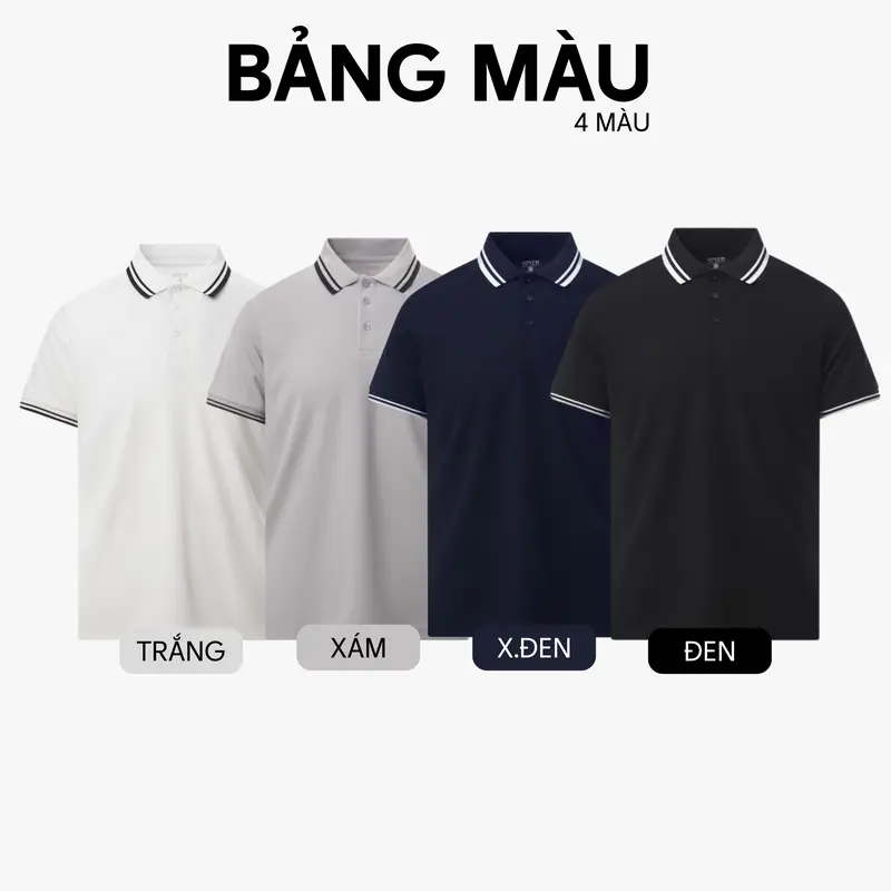 Áo Polo Nam Ngắn Tay 4MEN Bo Sọc Form Regular PO136 chất thun tổ ong, basic, thanh lịch, thoáng mát Menswear Shirt 5