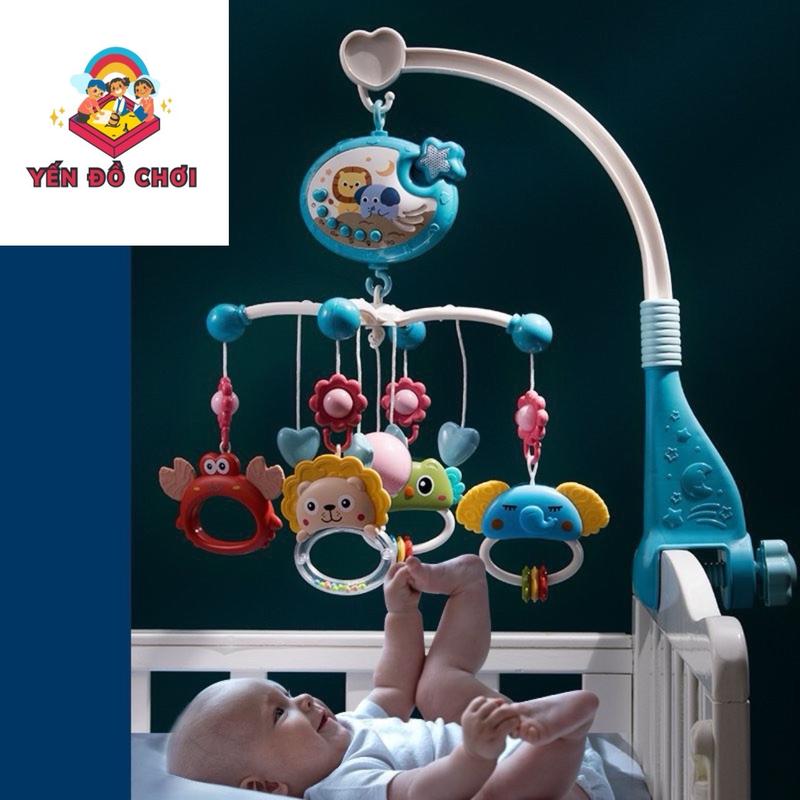 (Tặng pin)Đồ chơi treo nôi cũi cho bé kết hợp 3 in 1 kèm hộp âm nhạc, cho bé sơ sinh xoay 360, dùng cho nôi cũi, đầu giường, thang nằm ngang.