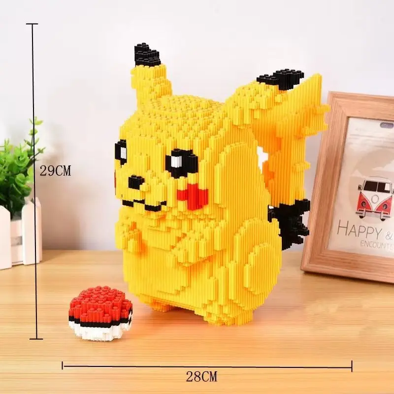 Khối Xây Dựng Pikachu Yêu Tinh Khổng Lồ, Tương Thích Với Các Hạt Dòng Lego, Thích Hợp Cho Bé Trai Và Bé Gái, Quà Tặng Đồ Chơi Giáo Dục Bộ Lắp Ráp Tháo Lắp 6