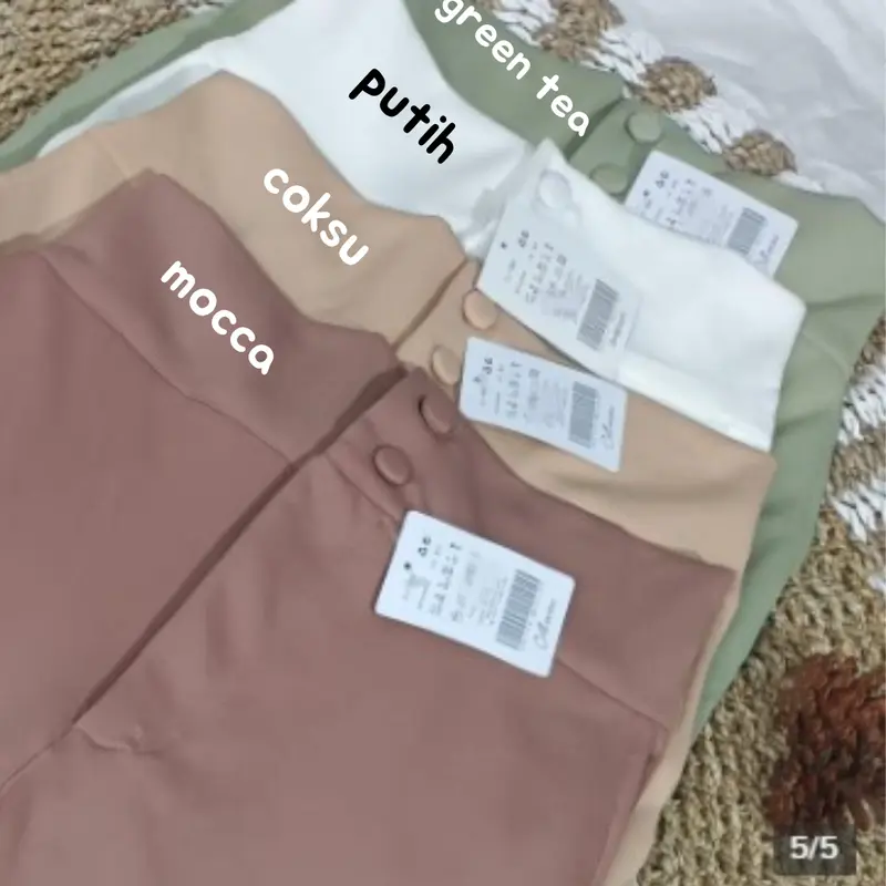 PROMTTHONG PANTS DAN JUMBO CELANA WANITA Kancing Karet Panjang  Scuba  Kulot  Basic  Casual  Kerja  Tebal  Kantor Hitam 6