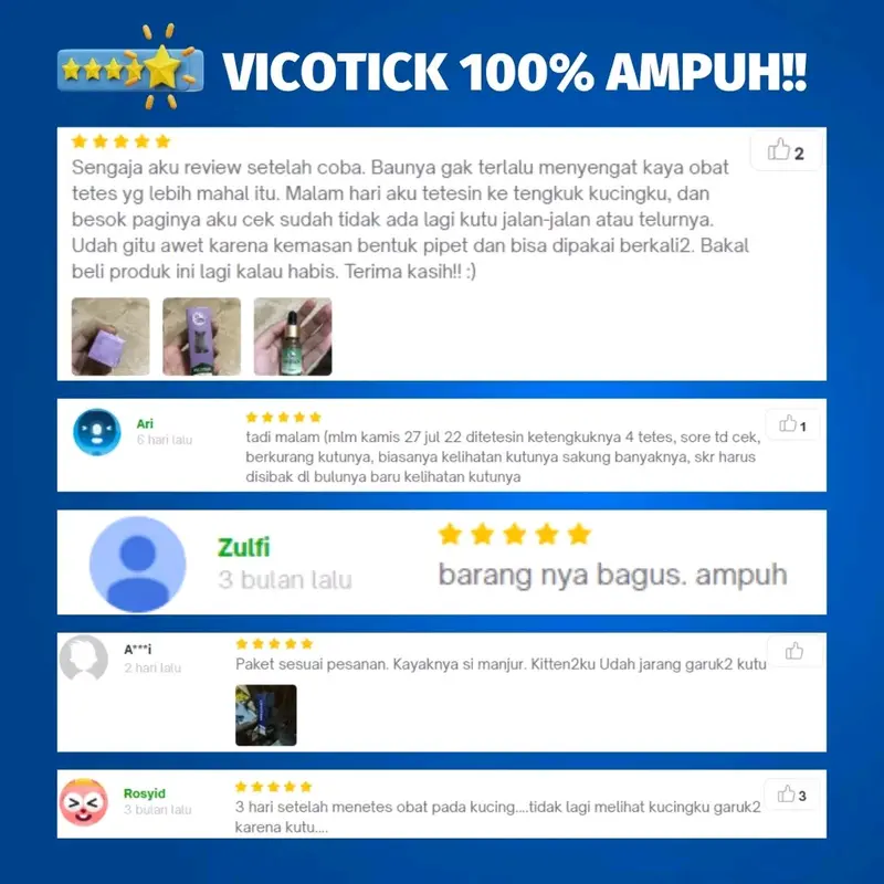 (COD) Obat Kutu Ampuh Anti Kutu Kucing Vicotick Basmi Kutu Kucing Sampai Telor-Telornya Garansi Kucing Bersih Kutu Mati 8