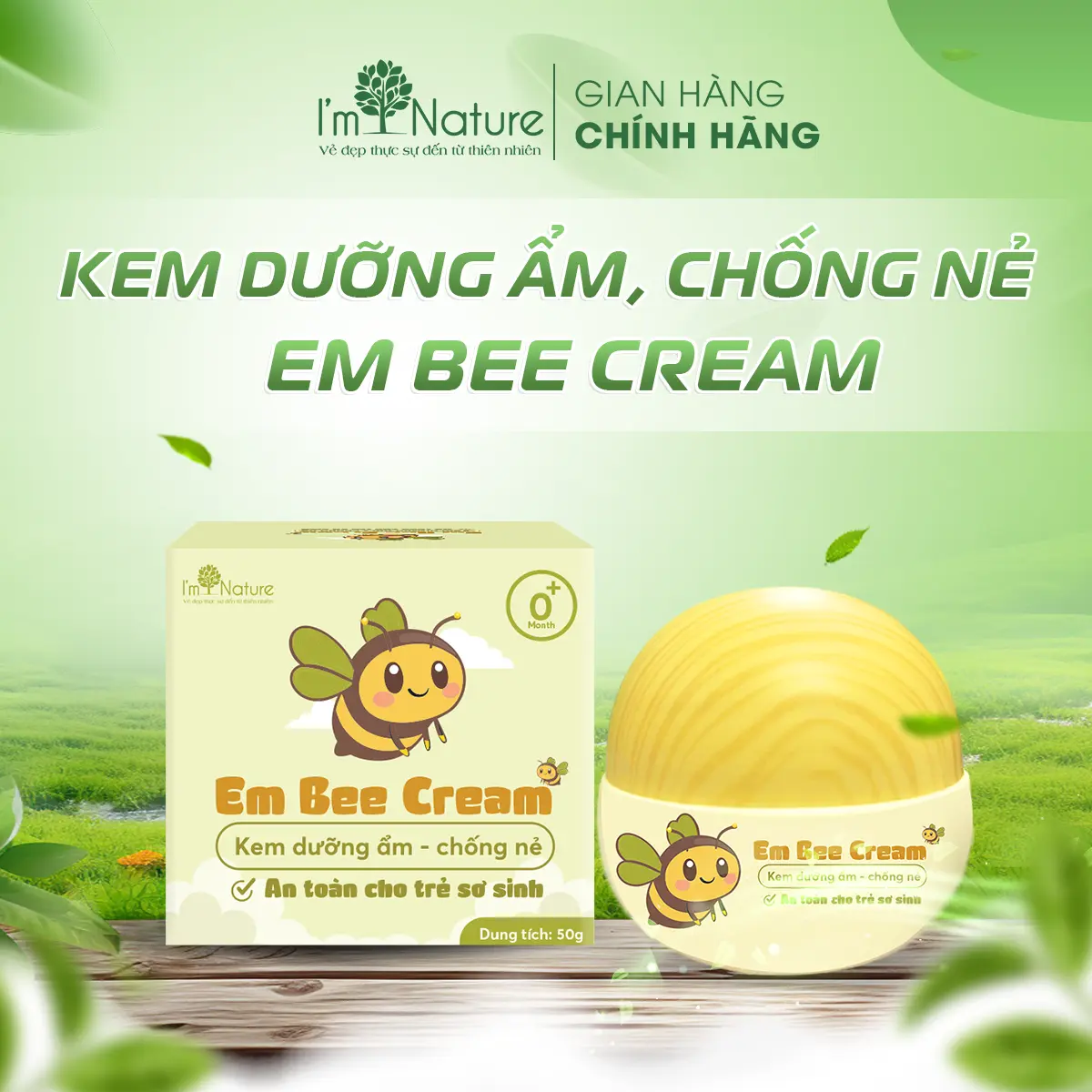 Kem Dưỡng Ẩm Sữa Ong Chúa Chống Nẻ - Hỗ trợ bảo vệ da bé - Giảm thiểu khô nẻ - Em Bee Cream 50g