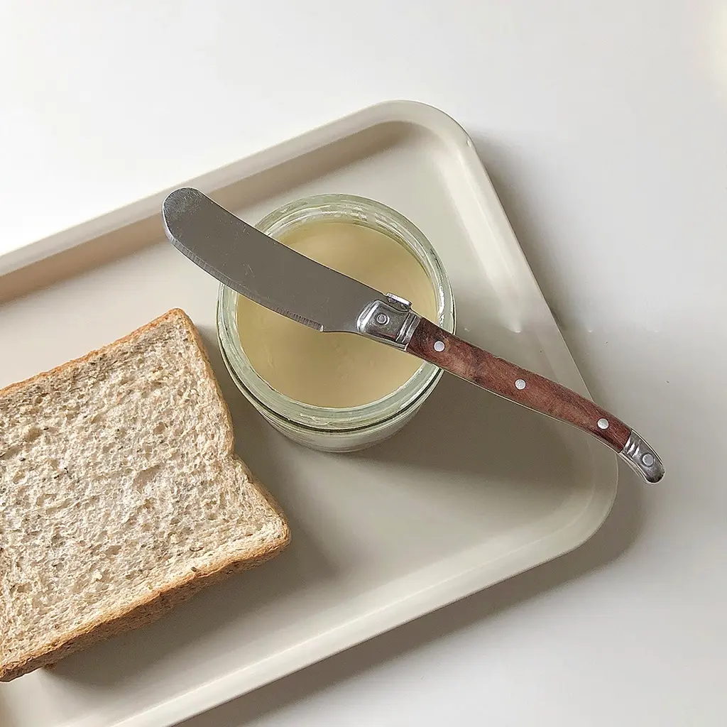 HERA Butter Knife Cheese Cutter Stainless Steel Wooden Handle Cutlery
