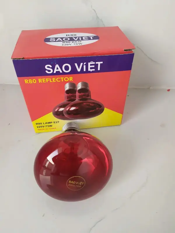 (ẢNH THẬT) Bóng Đèn Hồng Ngoại Sưởi Cho Gia Súc Gia Cầm Vật Nuôi Sao Việt 45W-75W 1