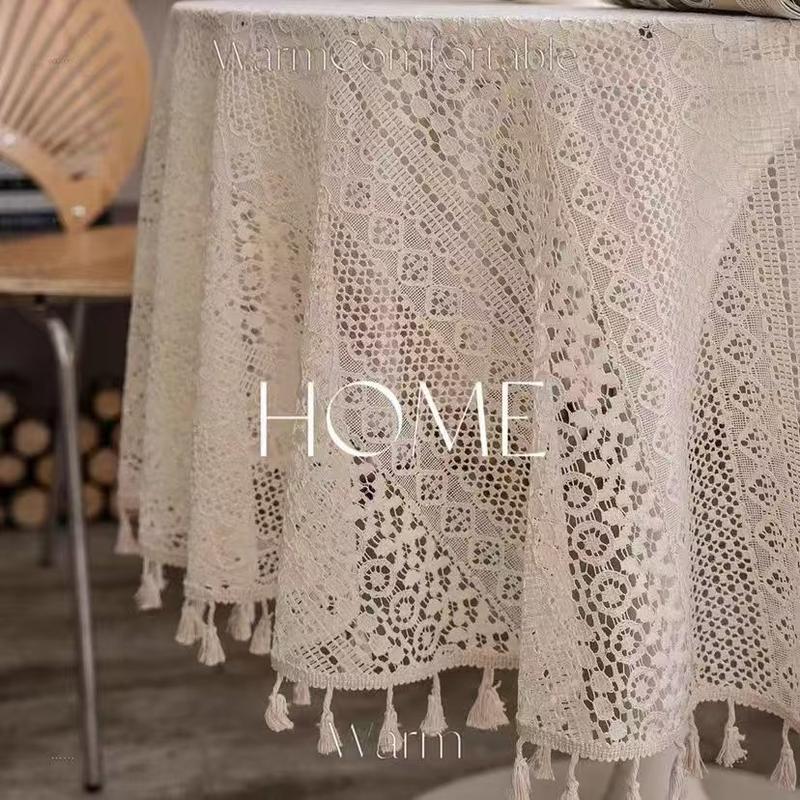 Product Introduction of Khăn trải bàn ren khoét lỗ, Phong cách Cổ Điển Hình chữ nhật hoặc hình tròn, Thích hợp cho Bàn ăn trong khu vực miền núi màu trắng, Khăn trải bàn Nhỏ Phong cách Ins 0