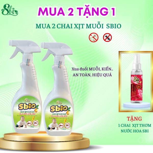 Combo 2 Bình Xịt Muỗi sinh học Sbio 530ml Xua Đuổi Muỗi, Kiến, Gián , Không Mùi, An Toàn Cho Sức Khỏe Con Người Và Vật Nuôi ( Tặng Xịt Nước Hoa Body 40K)