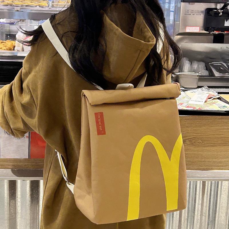 Ba lô nữ, Mô hình McDonald 's, Dung lượng lớn, Thích hợp cho trường học và du lịch, Thiết kế Hợp Xu hướng Túi sách không thấm nước, Mochila, dành cho nữ