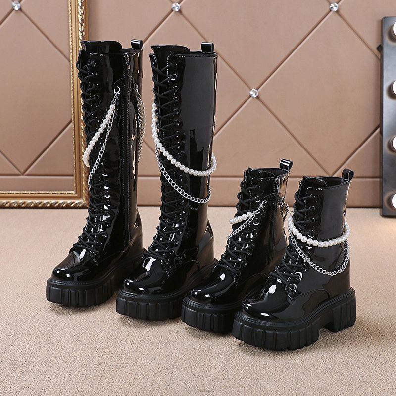 Bốt Ngắn, Dành Cho Nữ, Đế Tăng Chiều Cao, Thiết Kế Mới Dây Xích, Bốt Martin Ngắn, Bốt Hiệp Sĩ Cao, Ống Dài, Dưới Đầu Gối, Năm 2024