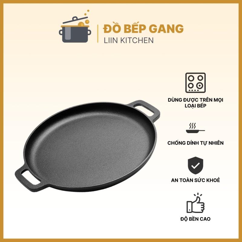 Chảo gang nướng thị chống dính BBQ chảo gang chống dính tự nhiên dùng bếp từ LIINKITCHEN