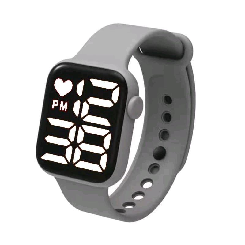 Jam tangan elektronik LED model smartwatch rubber 4