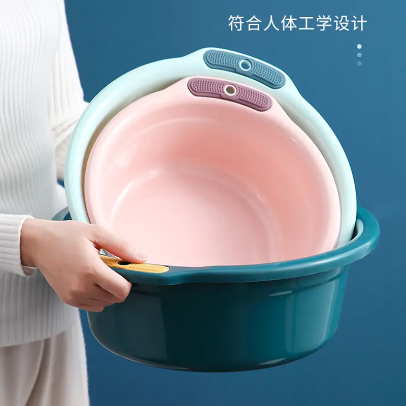 Chậu Rửa Kích Thước Lớn Dày Cho Trẻ Em, Chậu Rửa Chân Gia Dụng Cho Người Lớn, Chậu Rửa Nhựa Chia Đôi 2