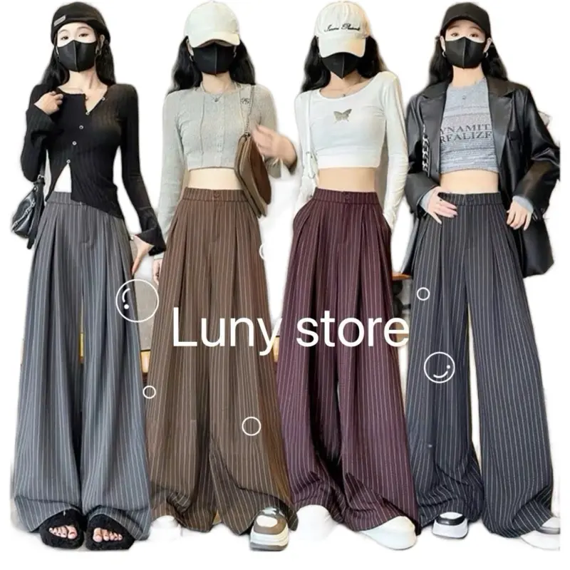 Star Shop ( DEAl Mở  BÁN) Quần Ống Suông  Kẻ Sọc Chất liệu Gol Hàn 3m