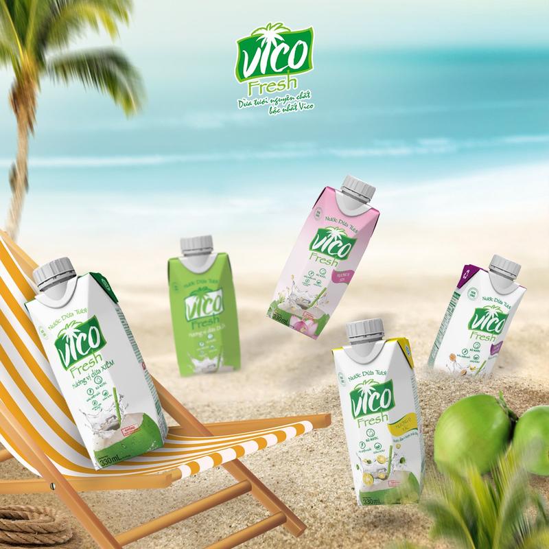 Combo 6 Hộp Nước Dừa Vico Fresh 330ml - 3 Tắc, 3 Xiêm 1