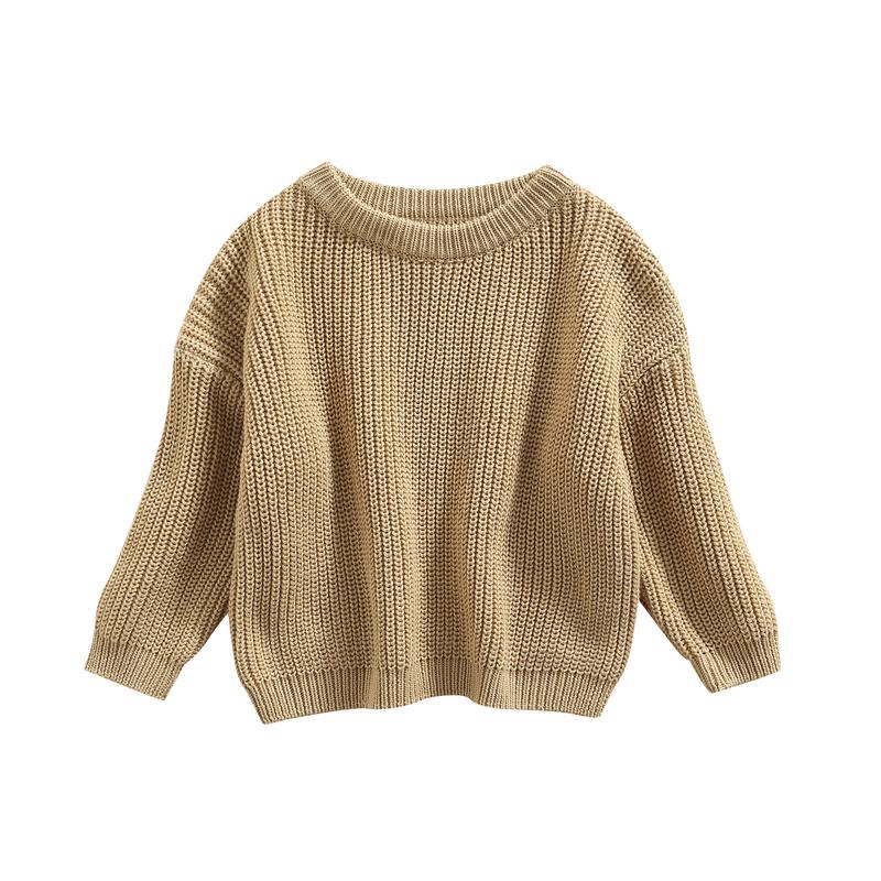 Product Introduction of Toddler Baby Round Neck Sweaters, Winter Warm Long Sleeve Candy Color Knit Pullovers 42