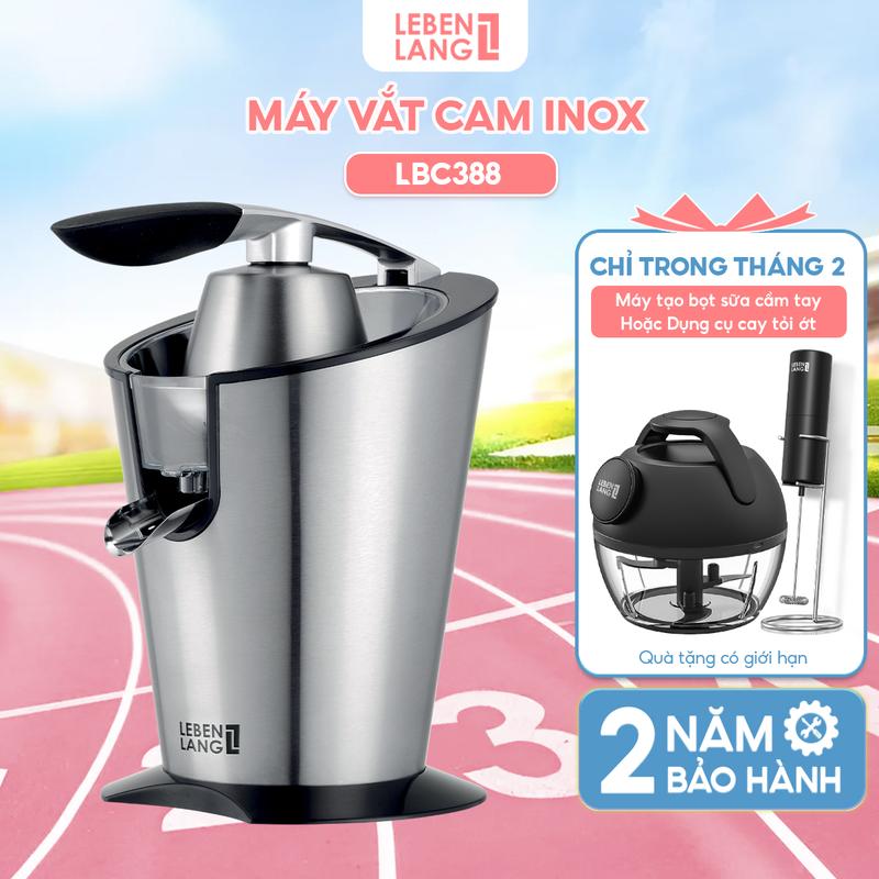 Máy vắt cam chính hãng LEBENLANG LBC388, bằng inox cao cấp, công suất 600W, bảo hành 24 tháng