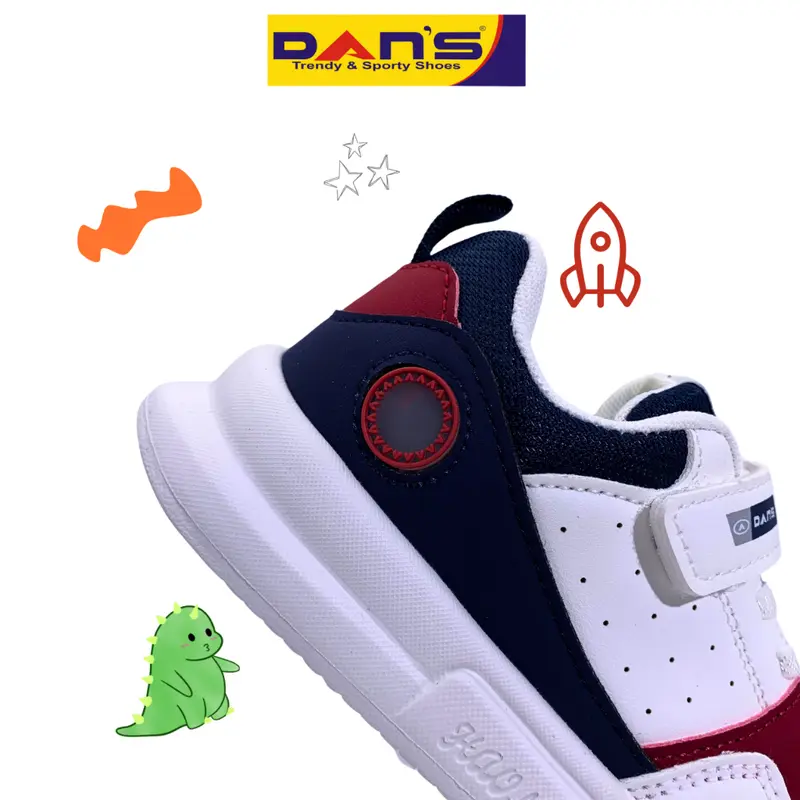 Sepatu Dans Kohen Sepatu Sneakers Anak Laki-Laki - White/Navy 6