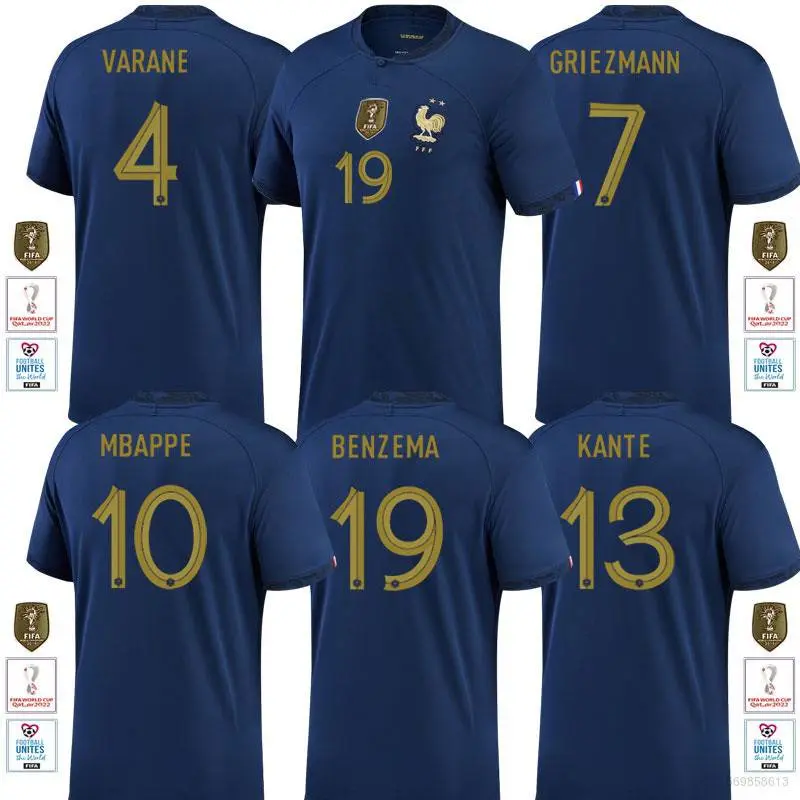 Áo Thun Thể Thao, World Cup Pháp Sy3 22-23, Mbappe, Griezmann, Kante, Varane, Benzema, Đội Tuyển Quốc Gia, YS3 Sport Top Chạy Bộ