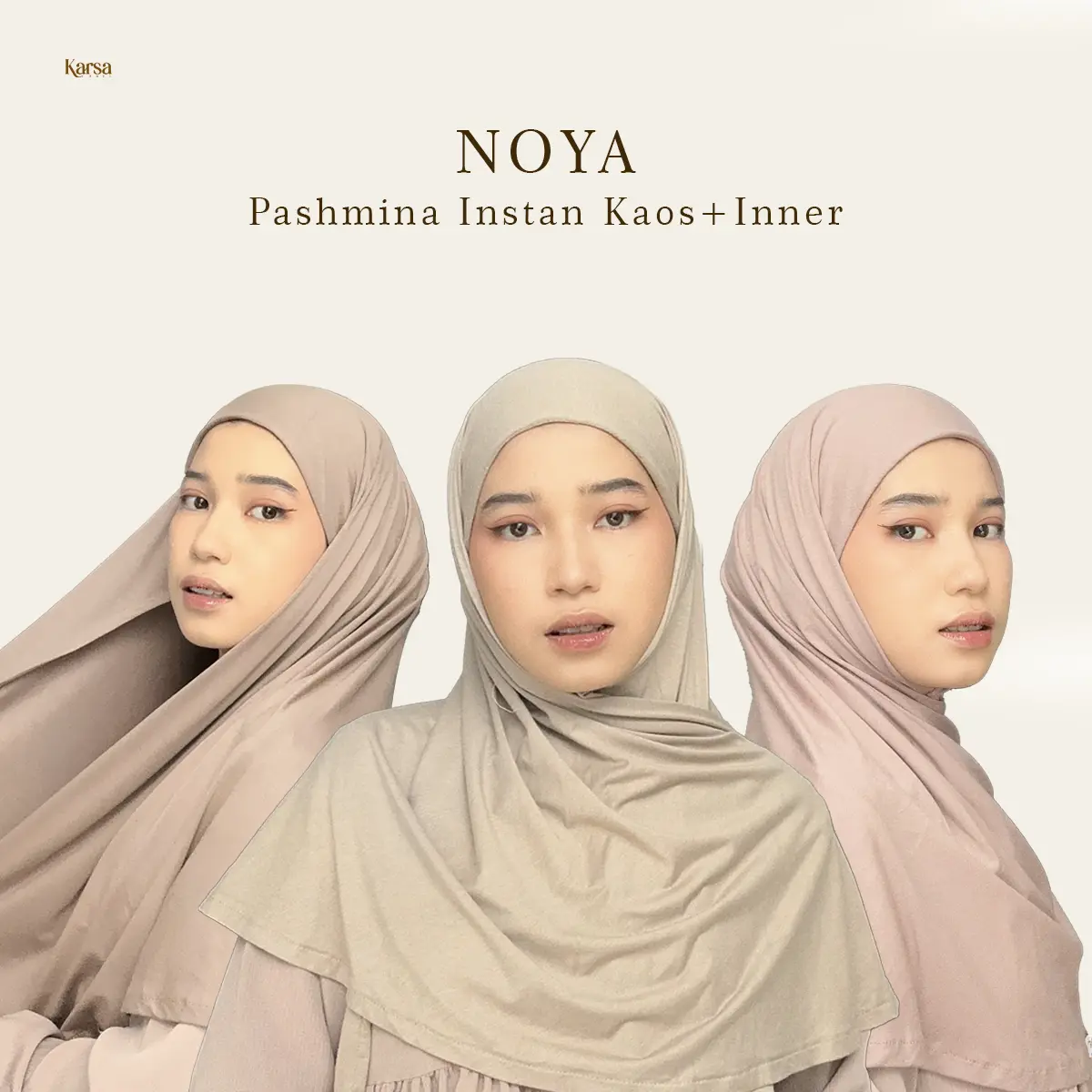Karsalabel Noya Pashmina Instan Kaos  + Inner Rayon