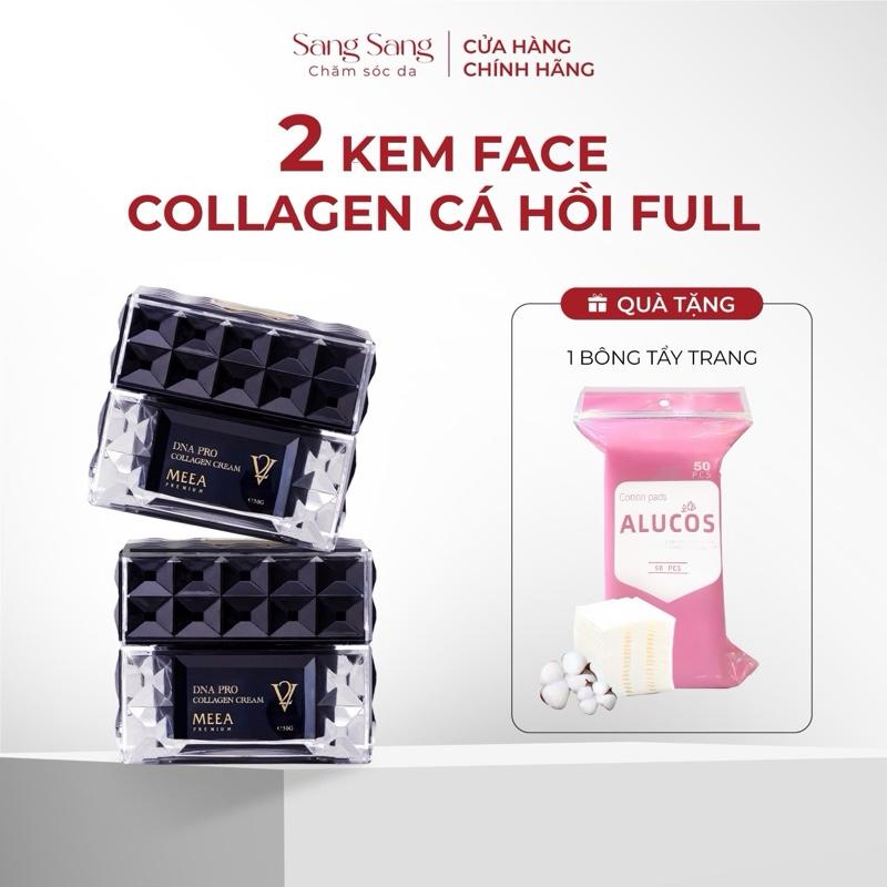 2 KEM FACE COLLAGEN CÁ HỒI SIZE LỚN Skincare Làm Đẹp Da [ Chăm Sóc Da ] Dưỡng Ẩm Da + Tặng Bông Tẩy Trang