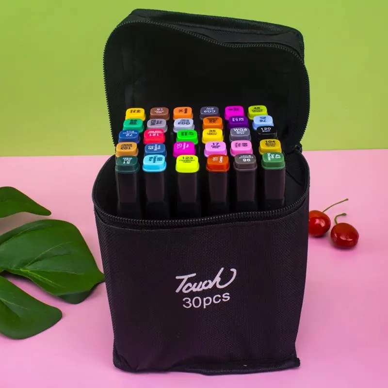 Double-ended Marker Pen Set, 1 Set 80/120 Color Quick Drying Oil-based Color Brush,   School Art Supplies 5