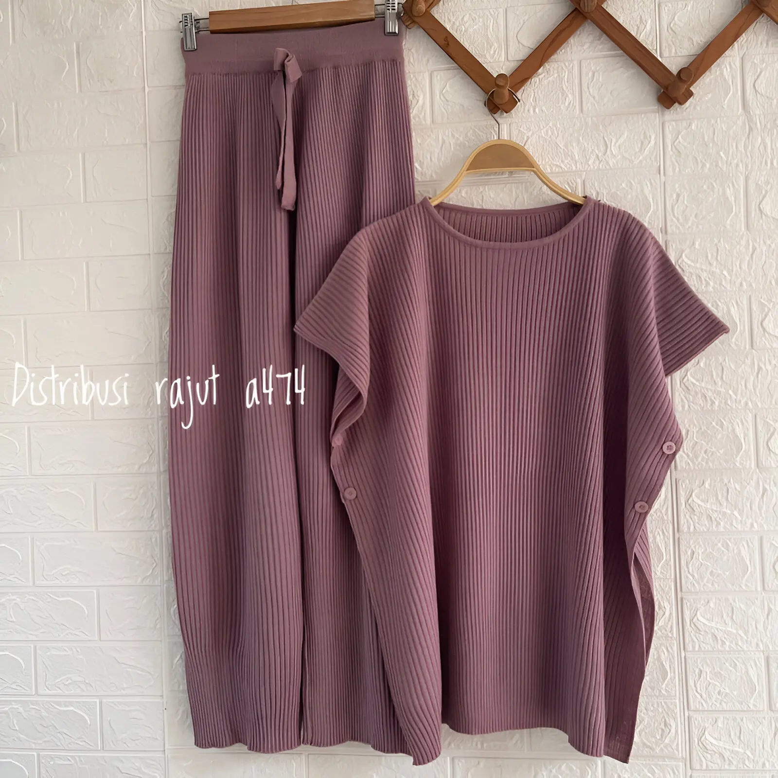 ONESET VEST RAJUT KALONG SETELAN CELANA RAJUT KULOT Baju Atasan