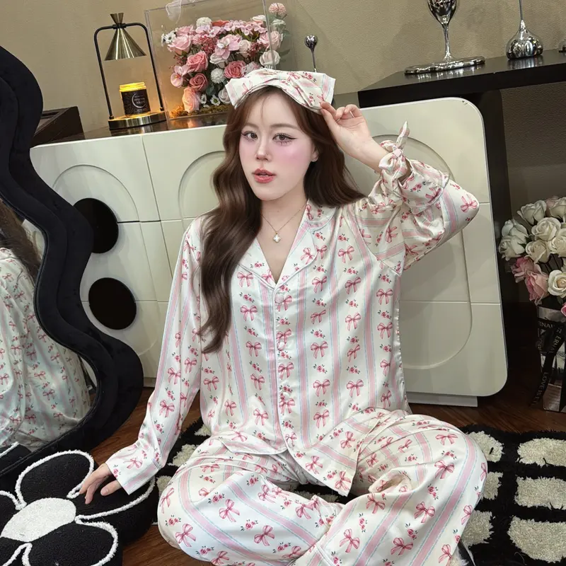 TT2 MÃ 12 Set Pijama Lụa Latin Mềm Mịn HÌNH HOẠT HOẠ  (40-75kg) 0