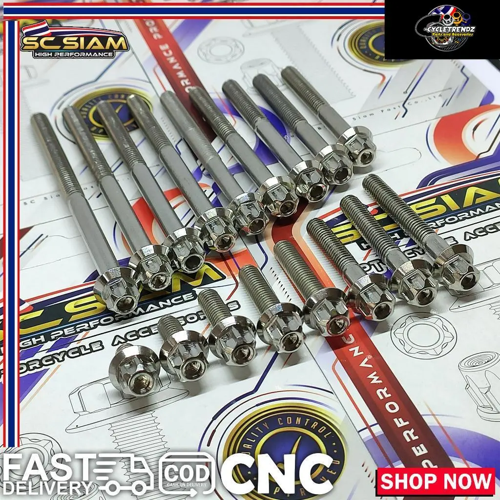 SC SIAM STAINLESS CNC BOLT / 6MM THREAD / 8MM SOCKET / THAI BOLTS / MOTORCYCLE LOCK BOLT / GEAR TYPE / COD / FREE SHIPPING / YELLOW BASKET / FOR YOU / FYP / CHECK OUT NA