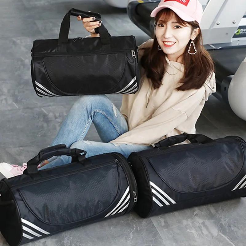 Product Introduction of Waterproof Gym Bag with Shoe Compartment, Yoga Sports Bag, Cylindrical Fitness Travel Bags, Large Capacity, Single Shoulder Back 26