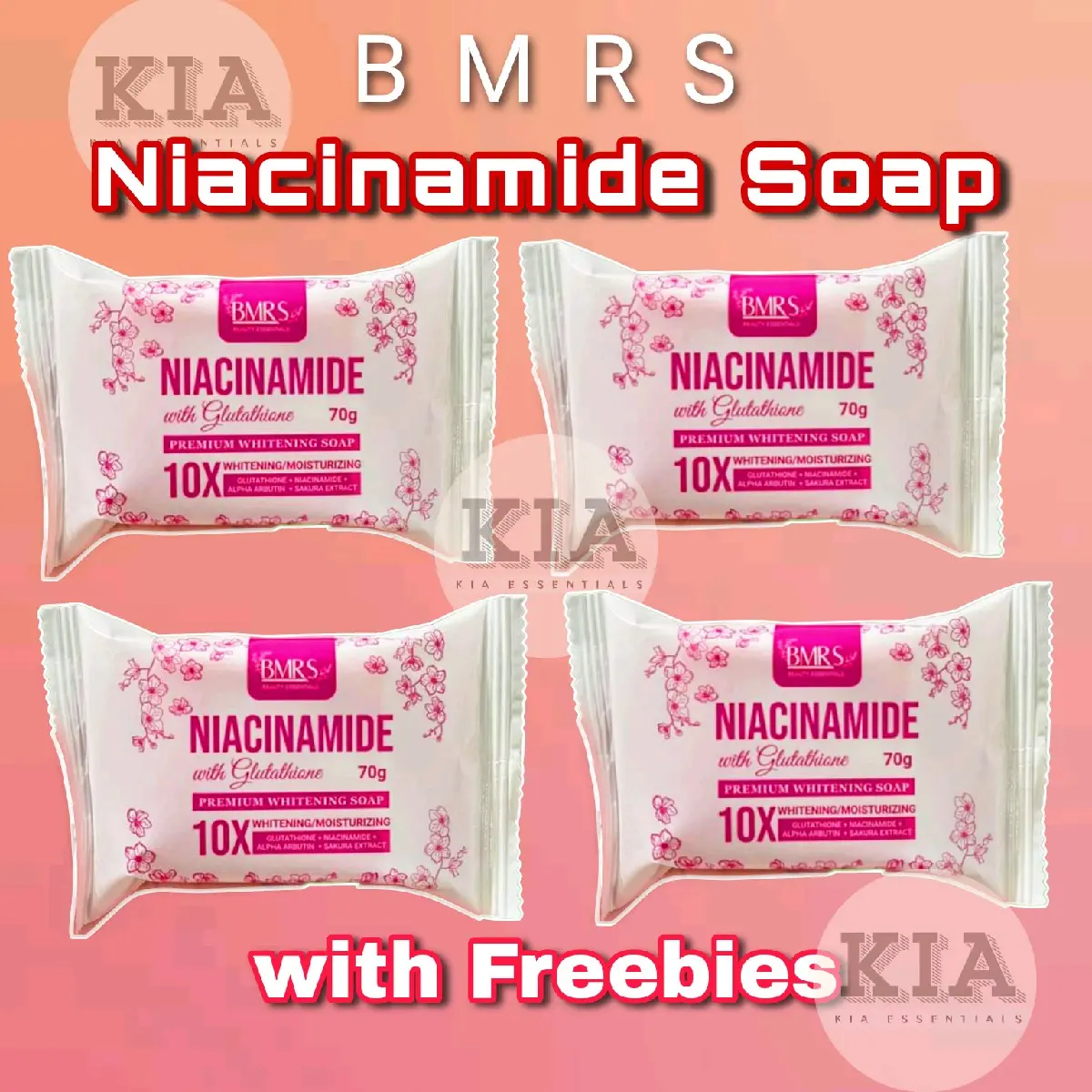 4PCS Niacinamide Soap BMRS For whitening and Moisturizing and Healthy Skin Body Care Body Wash