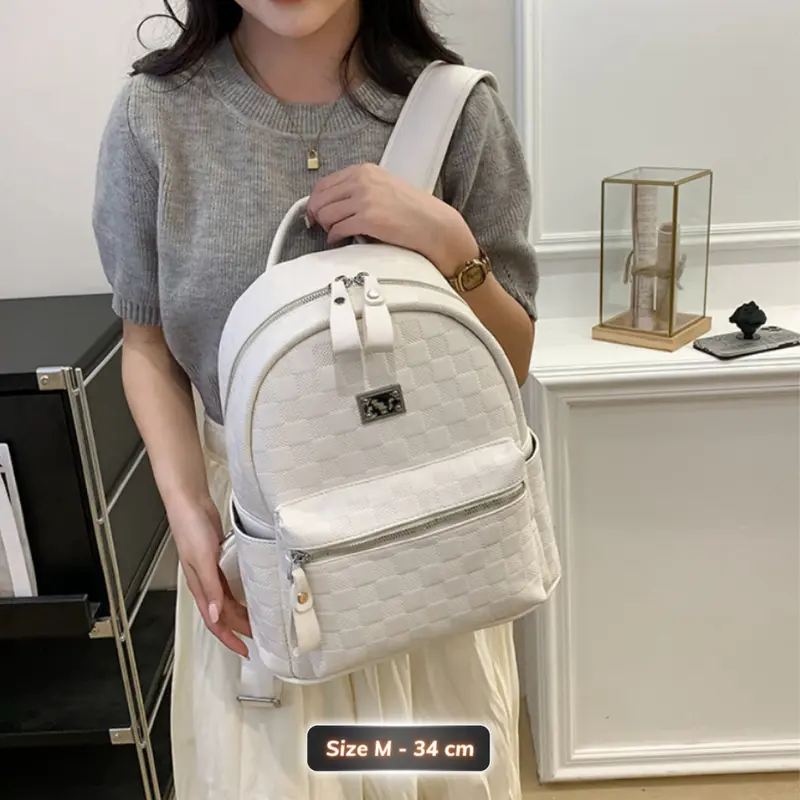 Balo Da Đi Học Thời Trang Nam Nữ Cặp Da Pu Cao Cấp Đi Học Ulzzang Balo Đựng Laptop 14 Inh - BL14 Bag Nhung Đeo Vai 1